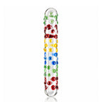 6.73-Inch Colorful Glass Massage Wand – Polka Dot Design & Smooth Surface