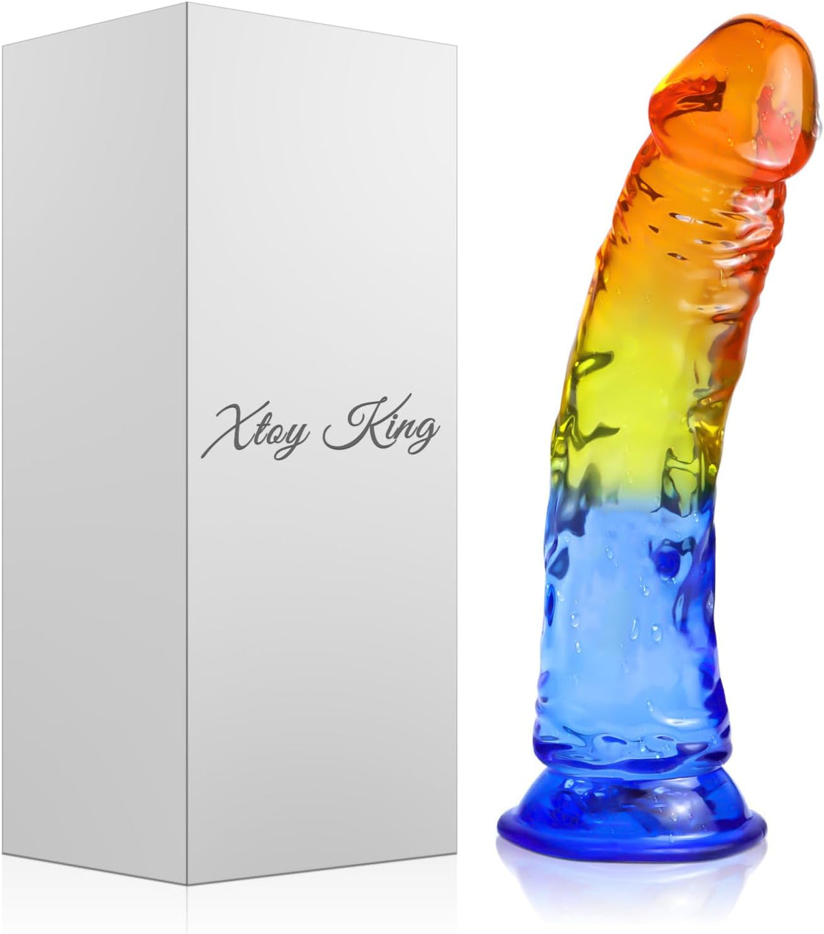 9-Inch Color Swirl Silicone Dildo with Suction Base - image 1