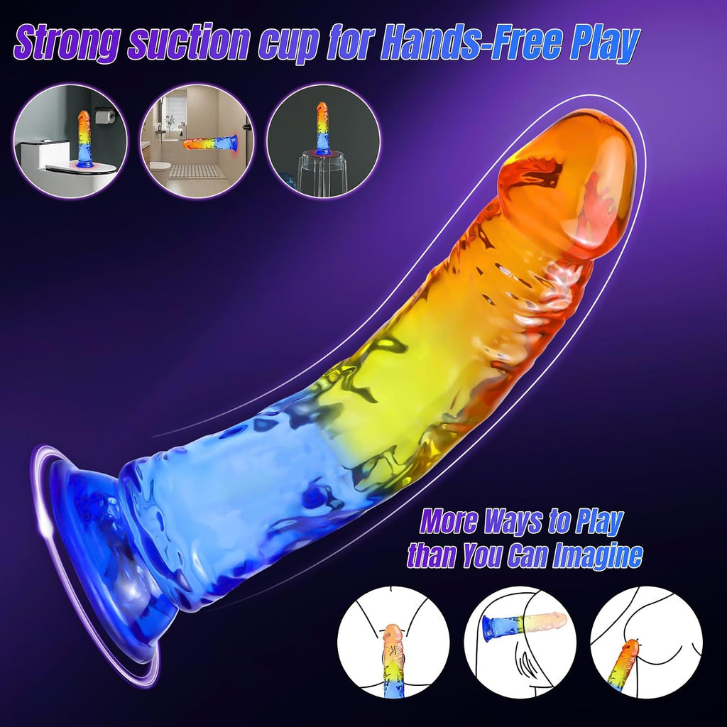 9-Inch Color Swirl Silicone Dildo with Suction Base - image 4