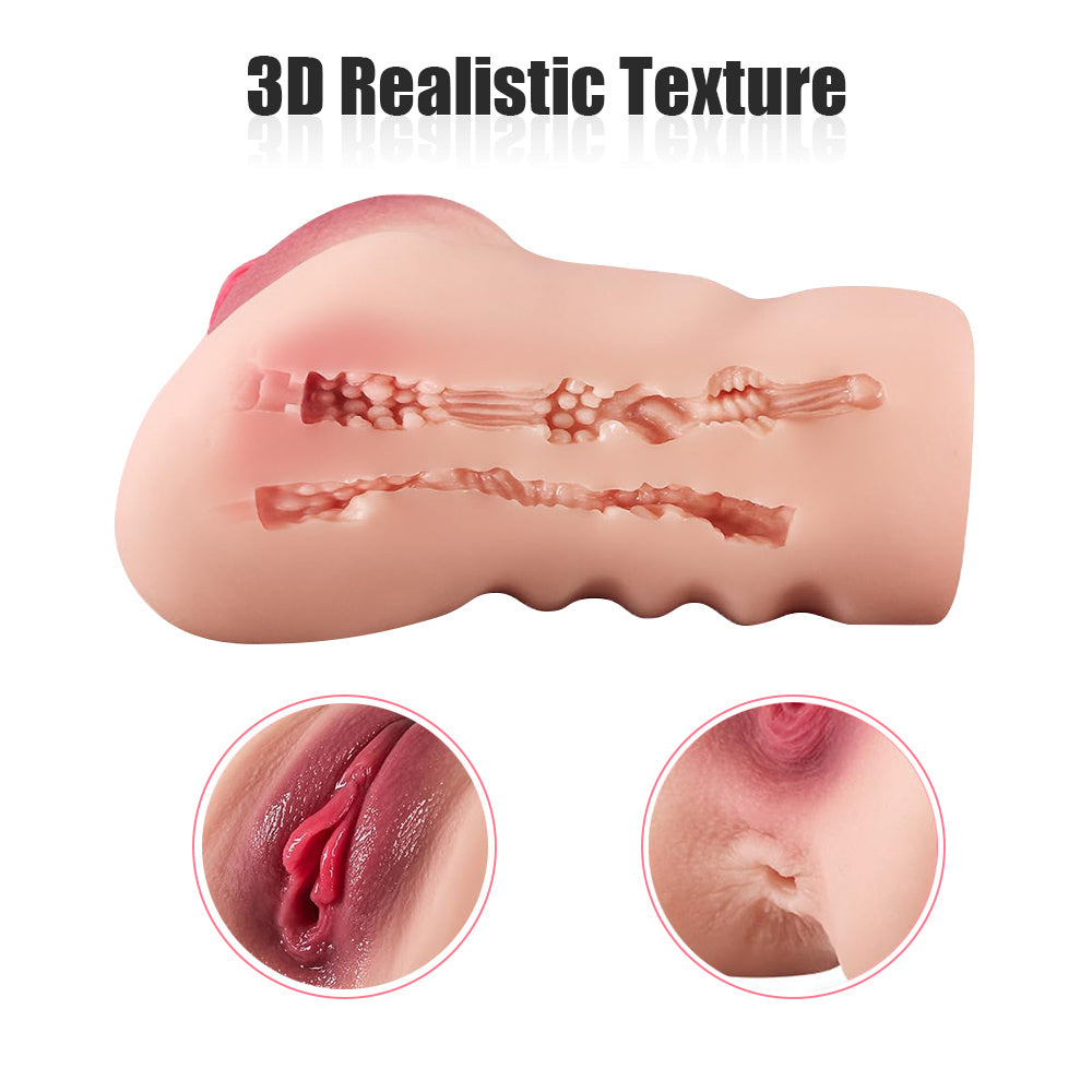 2-in-1 TPE Torso Masturbator with Dual Channels