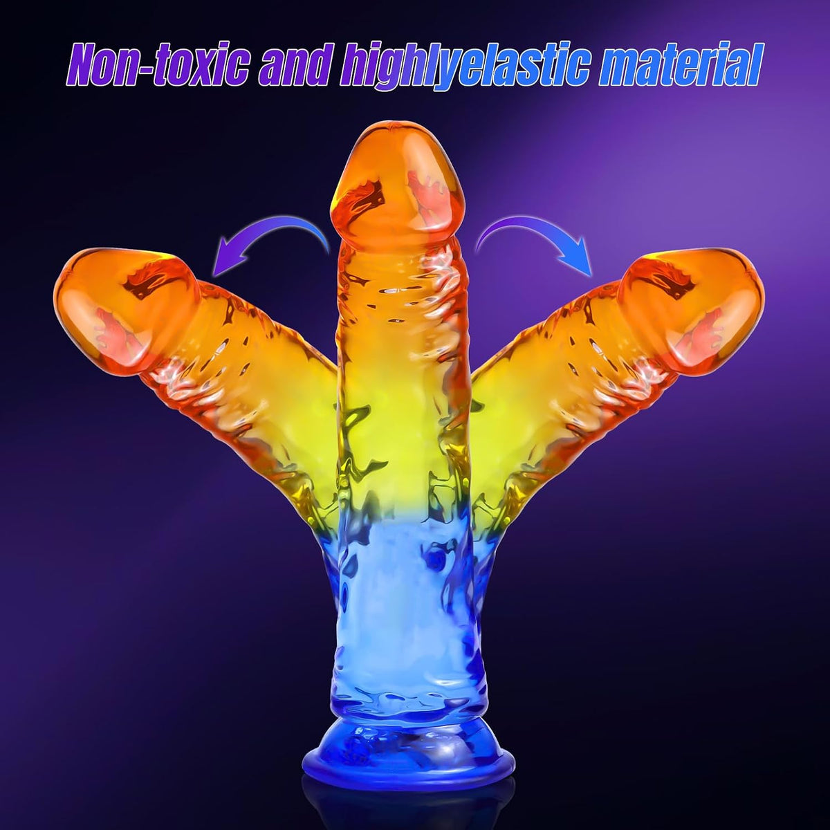 9-Inch Color Swirl Silicone Dildo with Suction Base - image 5