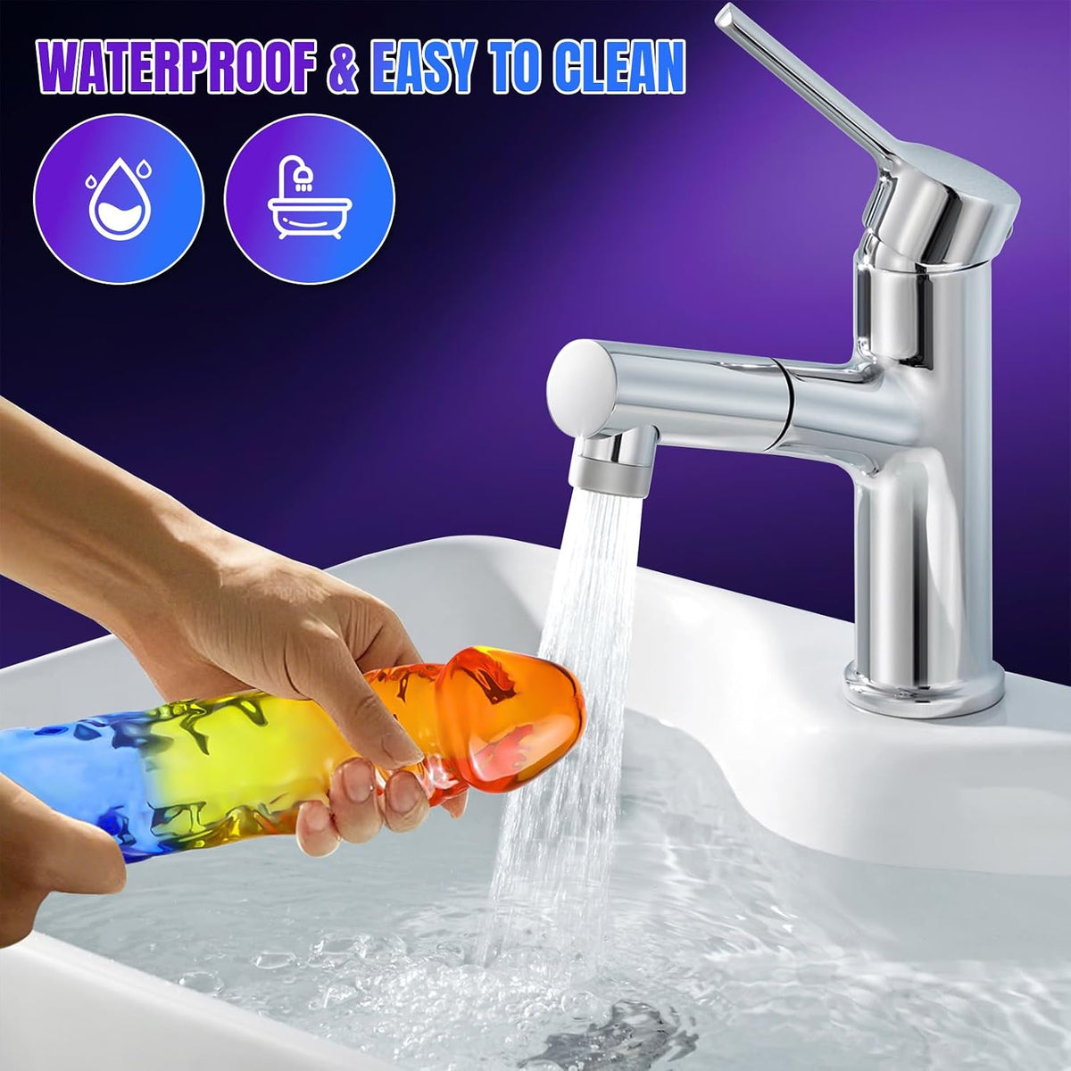 9-Inch Color Swirl Silicone Dildo with Suction Base - image 6