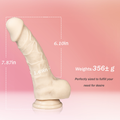 7.87-Inch Realistic Silicone Dildo with Suction Cup – Thick Curved Design