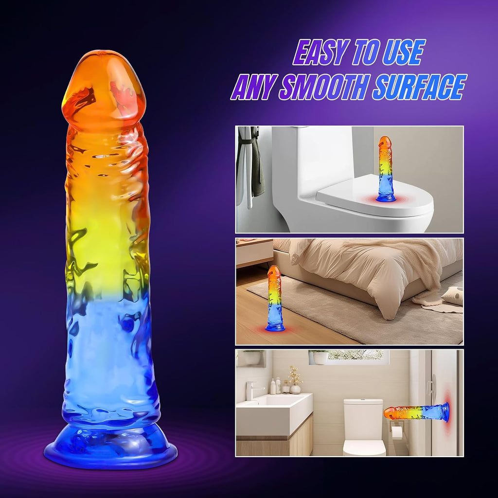 9-Inch Color Swirl Silicone Dildo with Suction Base - image 7