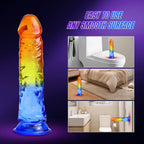 9-Inch Color Swirl Silicone Dildo with Suction Base - image 7