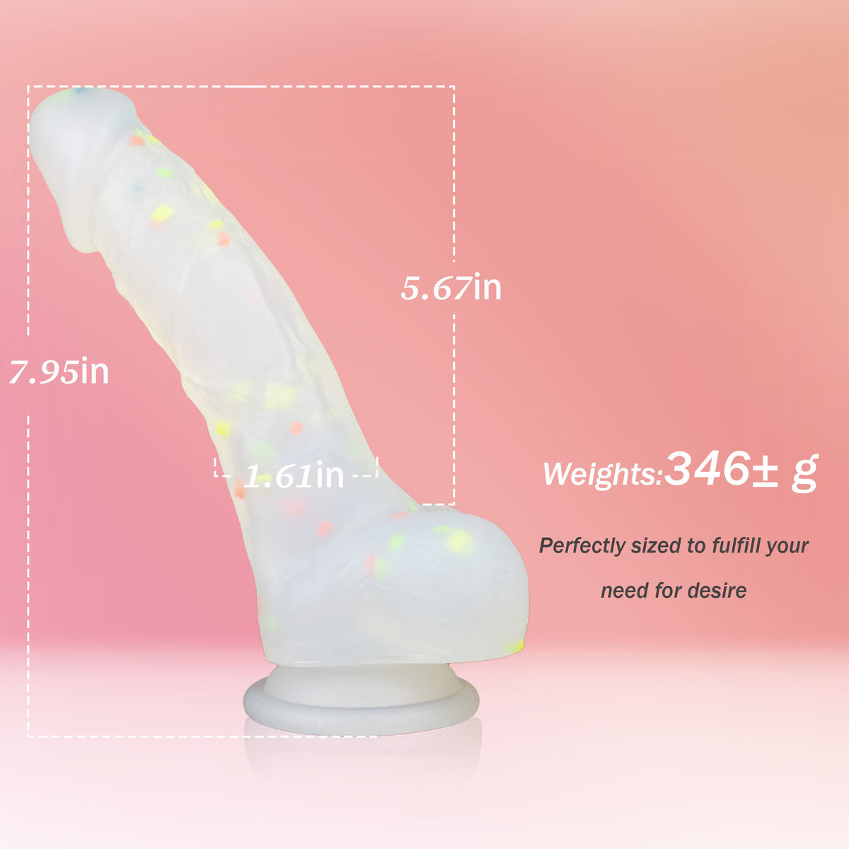 7.95-Inch Curved Silicone Dildo with Suction Cup – Realistic Flexible Design
